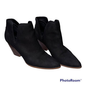 Frye Reina Cut-Out Women's Black Suede Cowboy Ankle Bootie 9.5M